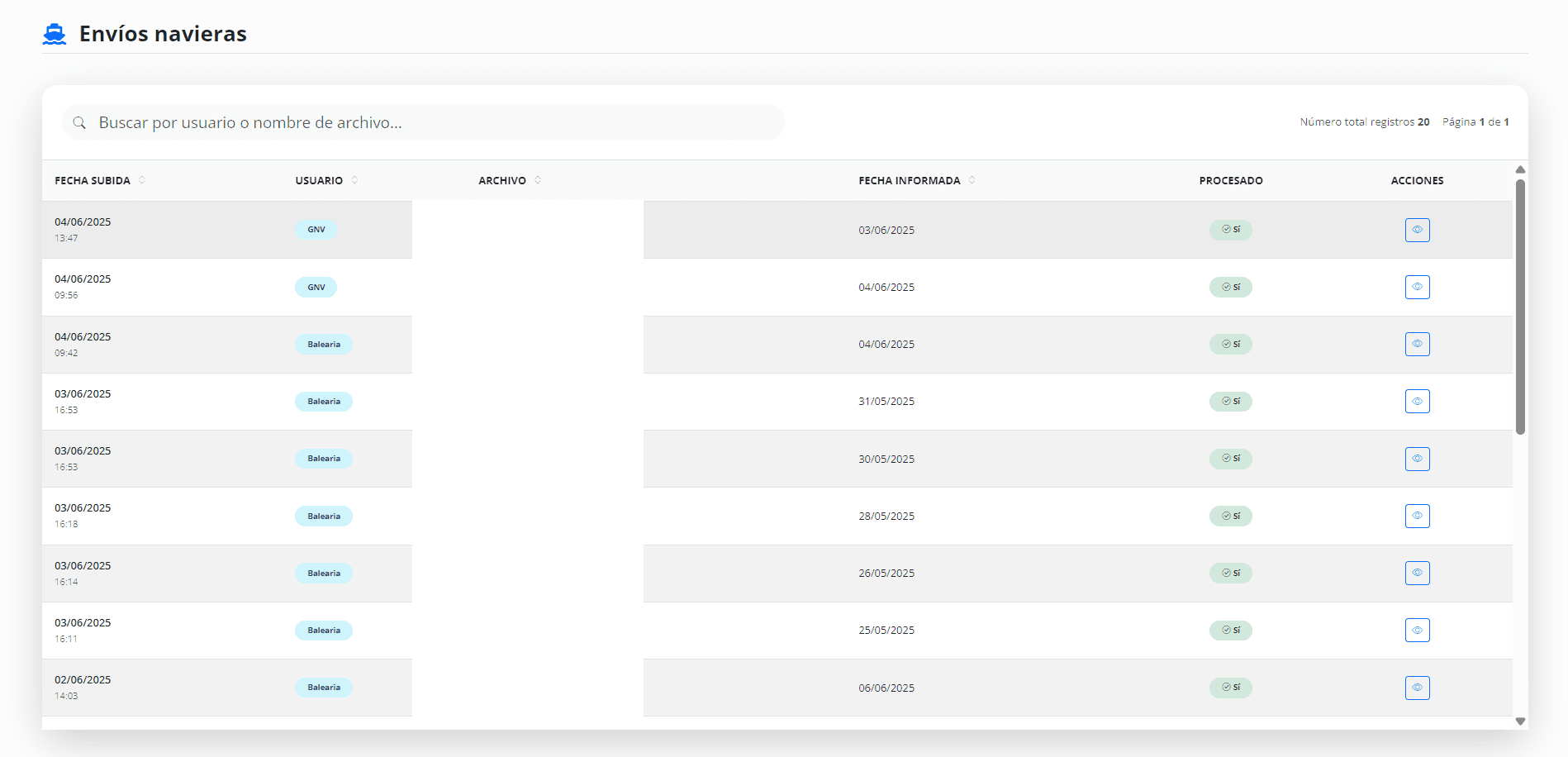 The shipping company portal