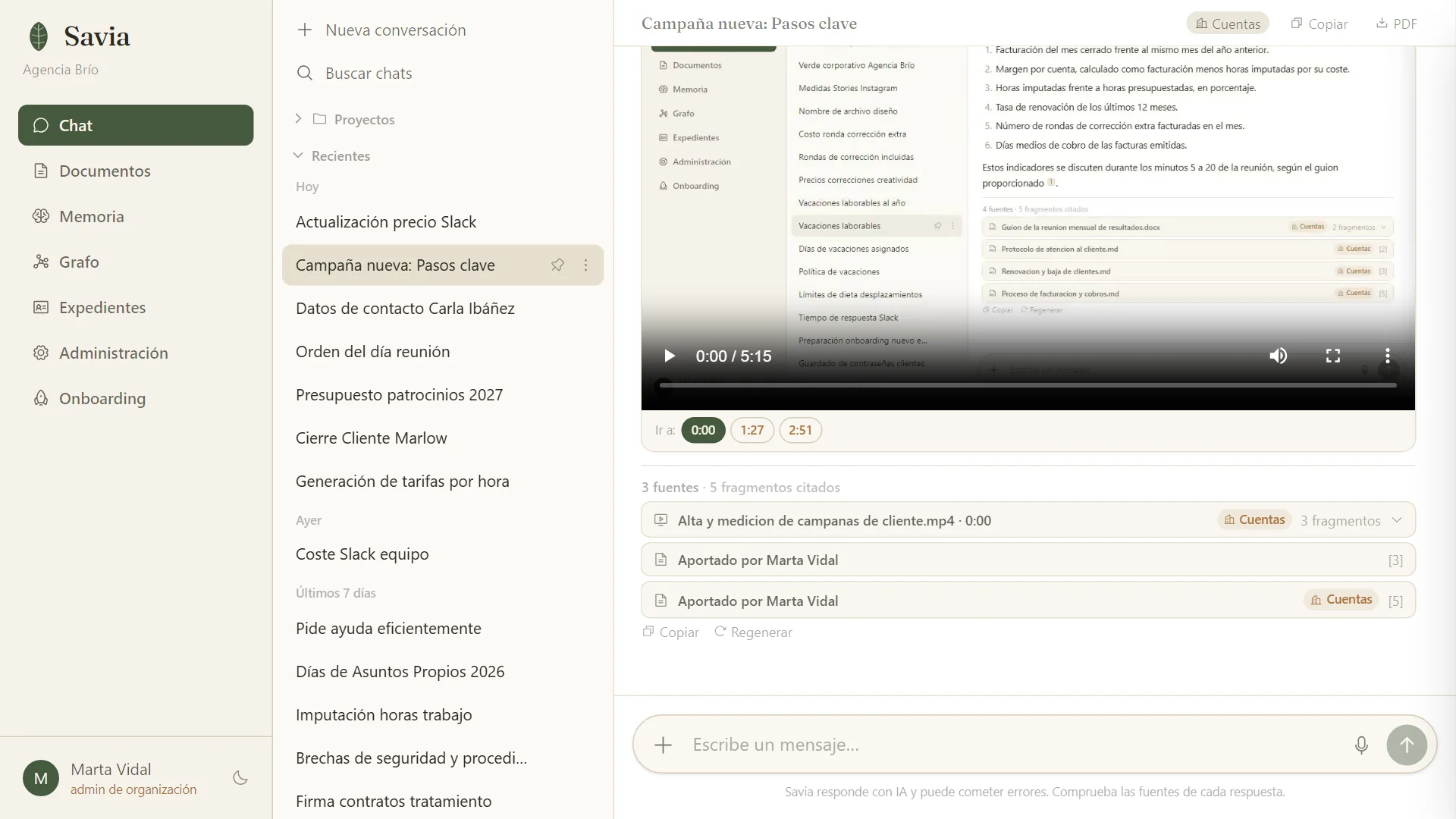 I video rispondono al minuto esatto
