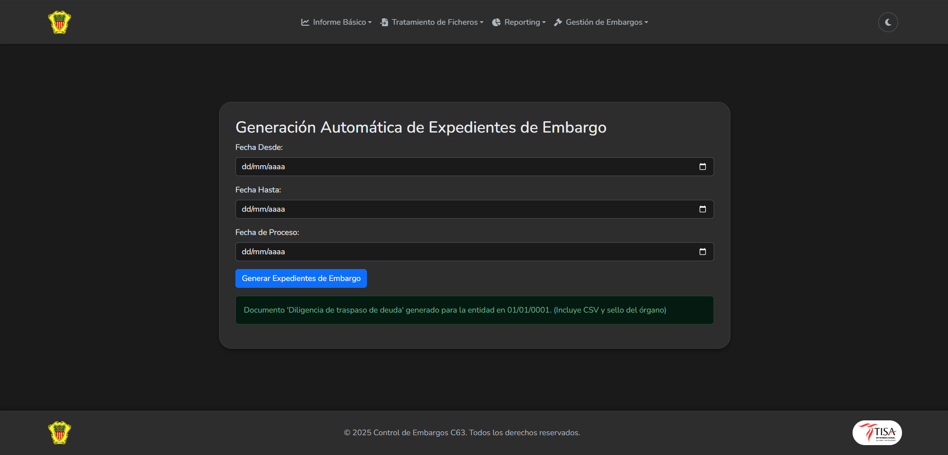 Aplicación Embargos 